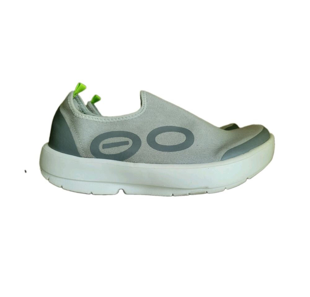OOFOS Slip-On Gray White Sole Green Insole Low Top Athletic Sneaker size 9 EU 42